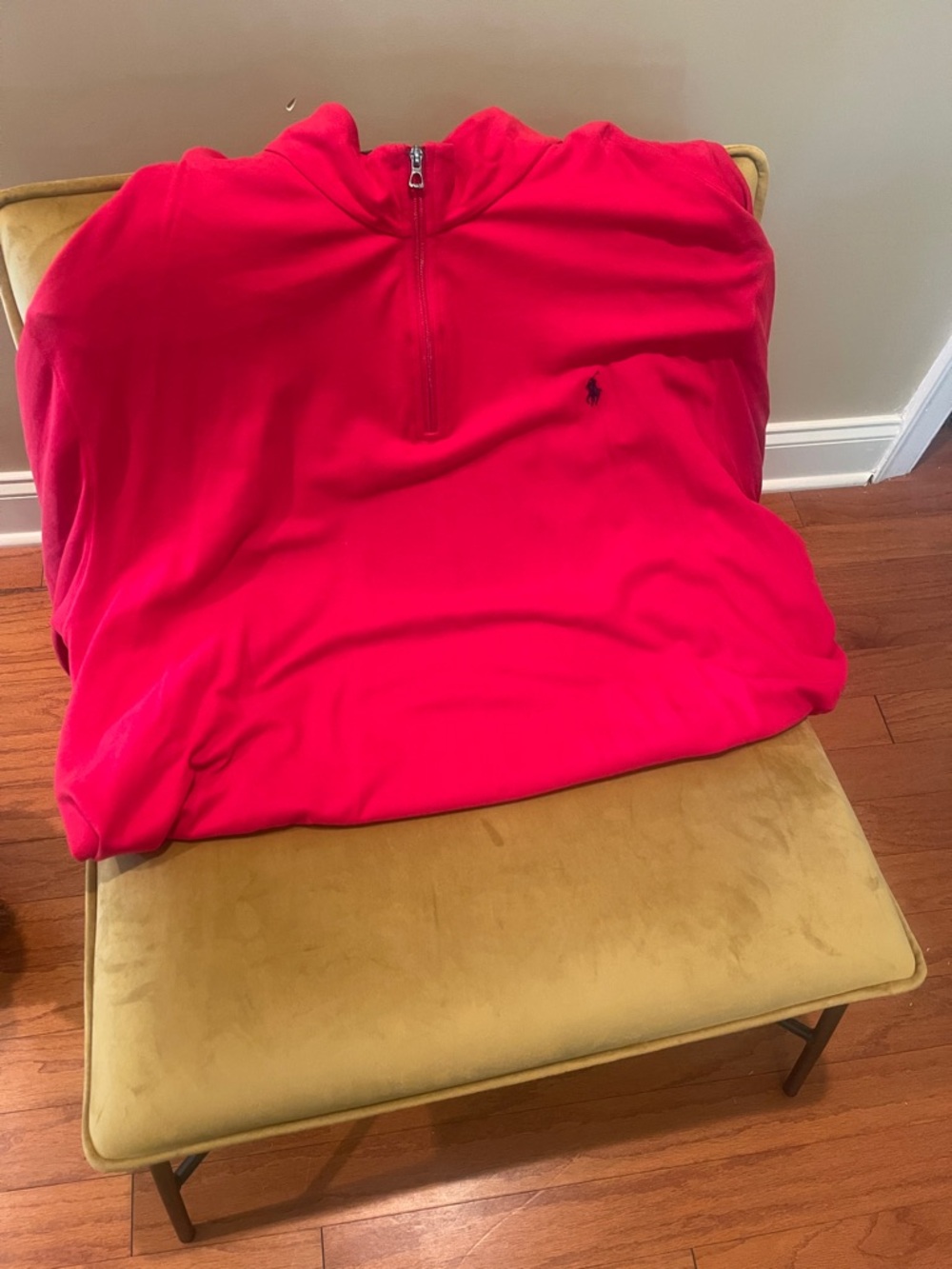 Ralph Lauren Red Quarter-Zip Polo Sweatshirt